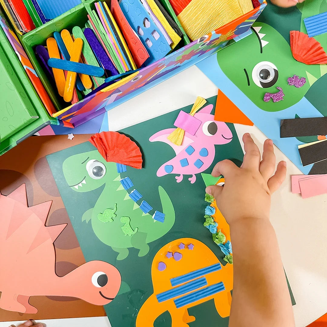 My Creative Box LARGE Dinosaur Collage Sensory Activity Craft Box with over 1000 Craft Pieces Art and Craft for Kids 3yrs+