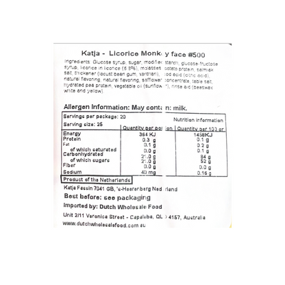 Katja Banana Licorice Monkey Face (Apekoppen) - 500g
