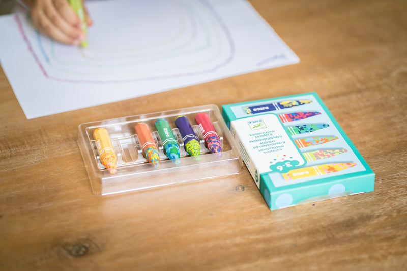 Crayons Multicoloured Flower 6pc by Djeco Stationary Art and craft for kids Clearance 3yrs+