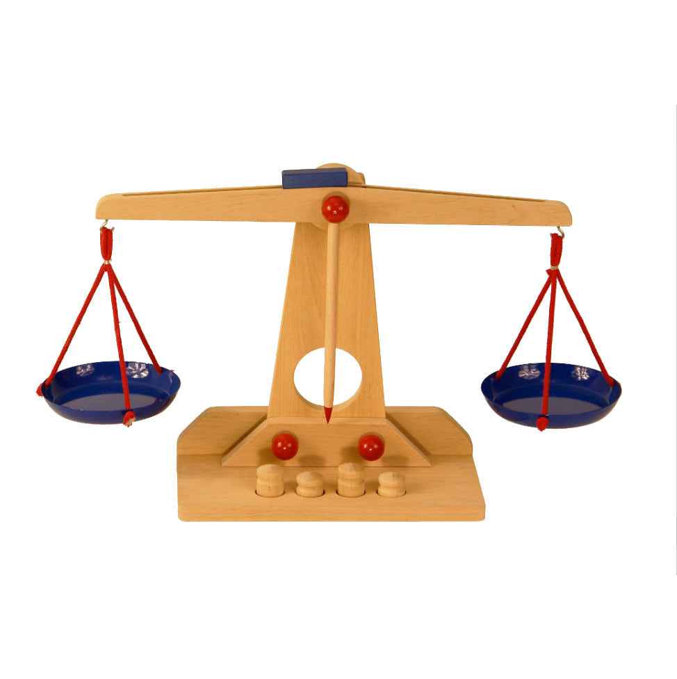 Drewart Scales Play Shop Play Kitchen Early Math Games for Kids Solid Wood Hand Made Early Math STEM Wooden Toys 3yrs+