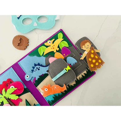 Wondertivity Land Before Time Busy Book Fabric Activity Book Kids Interactive Book Travel Toys 3yrs+