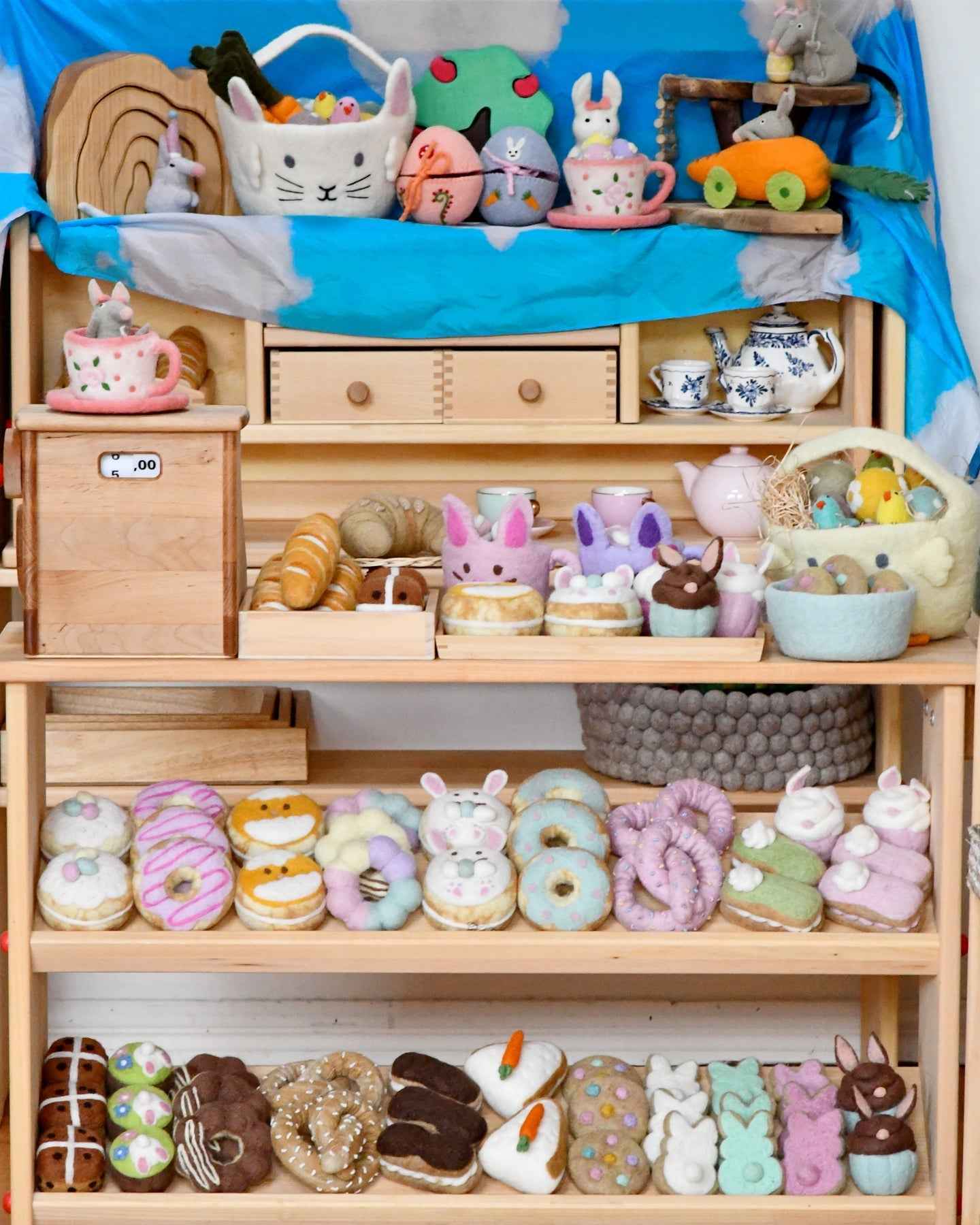 Tara Treasures Felt White Bunny Cookie Pretend and Imaginative Play Kitchen Easter Toys 3yrs+