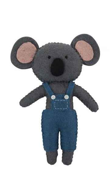 Pashom Felt Sweet Koala Dolls Blue Overall Pretend & Imaginative Play Toys Clearance 3yrs+