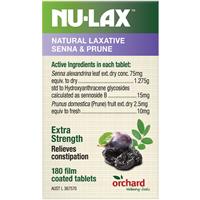 Nulax Natural Laxative Tablets with Senna and Prunes 180 Tablets - GimmeNow