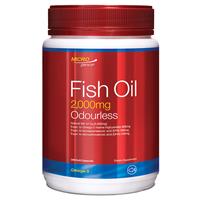 Microgenics Fish Oil 2000mg Odourless 340 Capsules - GimmeNow