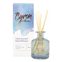 Byron Home Triple Scented Reed Diffuser Lemongrass, Ginger & Bergamot 200ml