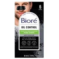 Biore Mens Charcoal Deep Cleansing Pore Strips 6 Pack