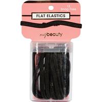 My Beauty Hair Snag Free Flat Elastic 12 Pack Black