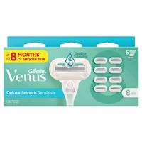 Gillette Venus Deluxe Smooth Sensitive Women's Razor Blade Refills 8 Pack