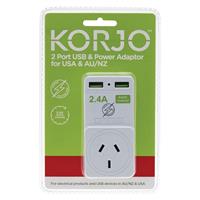 Korjo USB and Power Adaptor Home and US