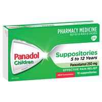 Panadol 250mg 5-12 Years 10 Suppositories