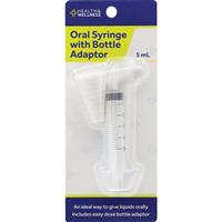 Health & Wellness Oral Syringe 5ml With Bottle Adaptor