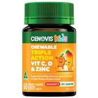 Cenovis Kids Chewable Triple Action C D & Zinc 60 Tablets