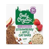 Only Organic Strawberry & Apple Oat Bars 6 Pack 120g