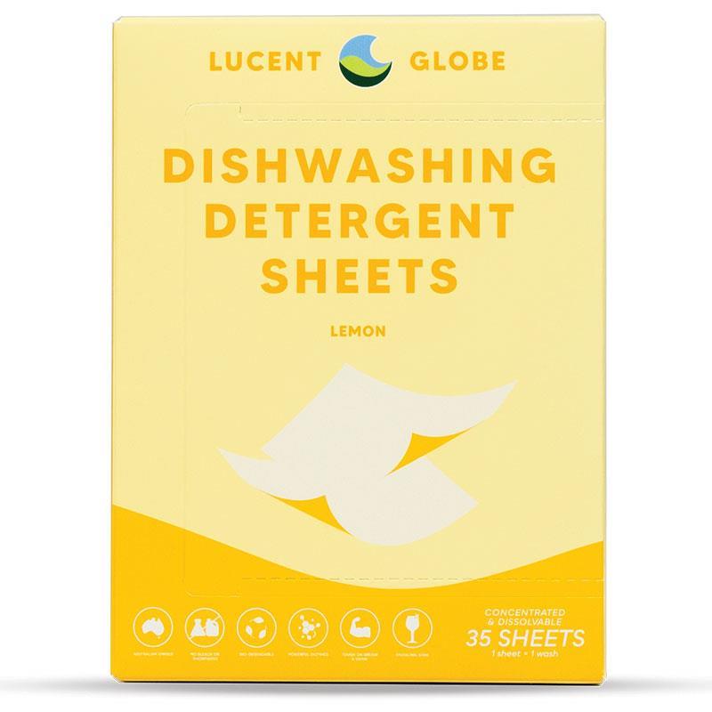 Lucent Globe Dishwashing Detergent Sheets Fresh Lemon 35 Sheets