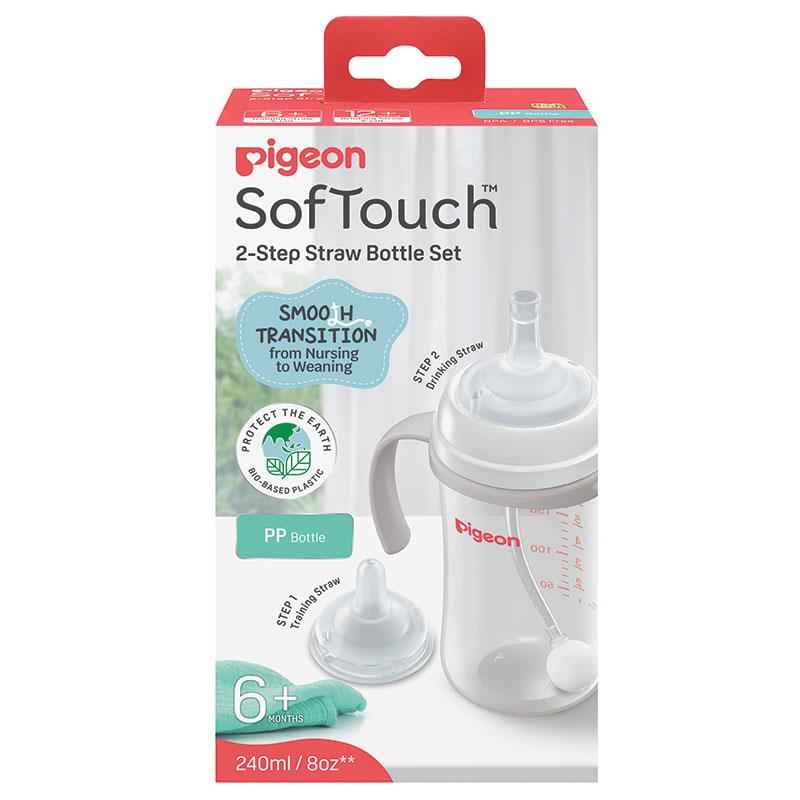 Pigeon SofTouch PP Step-Up Straw Bottle Set 240ml