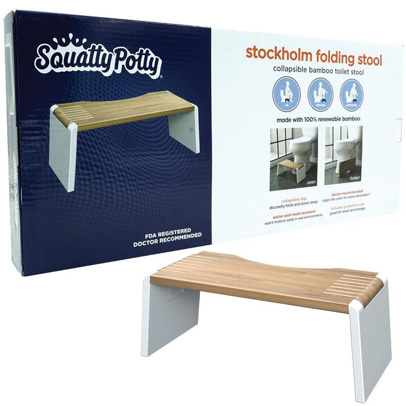 Squatty Potty Footstool Stockholm Bamboo Folding 7/22.5cm