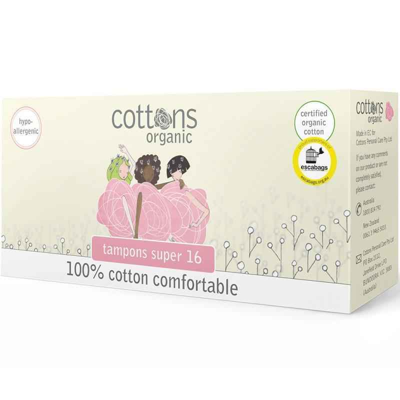 Cottons Organic Tampons Super 16