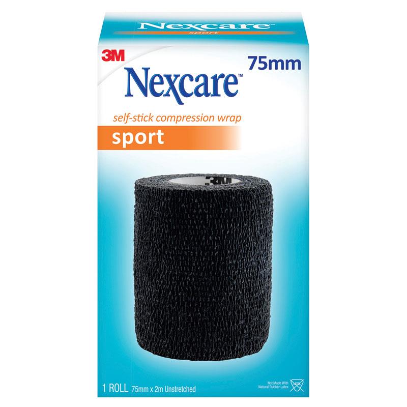 Nexcare Self-Stick Compression Wrap 75mm Black