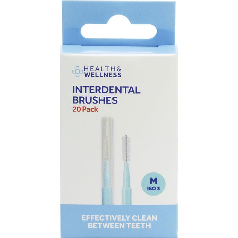 Health & Wellness Dental Interdental Brushes 20 Pack Size M