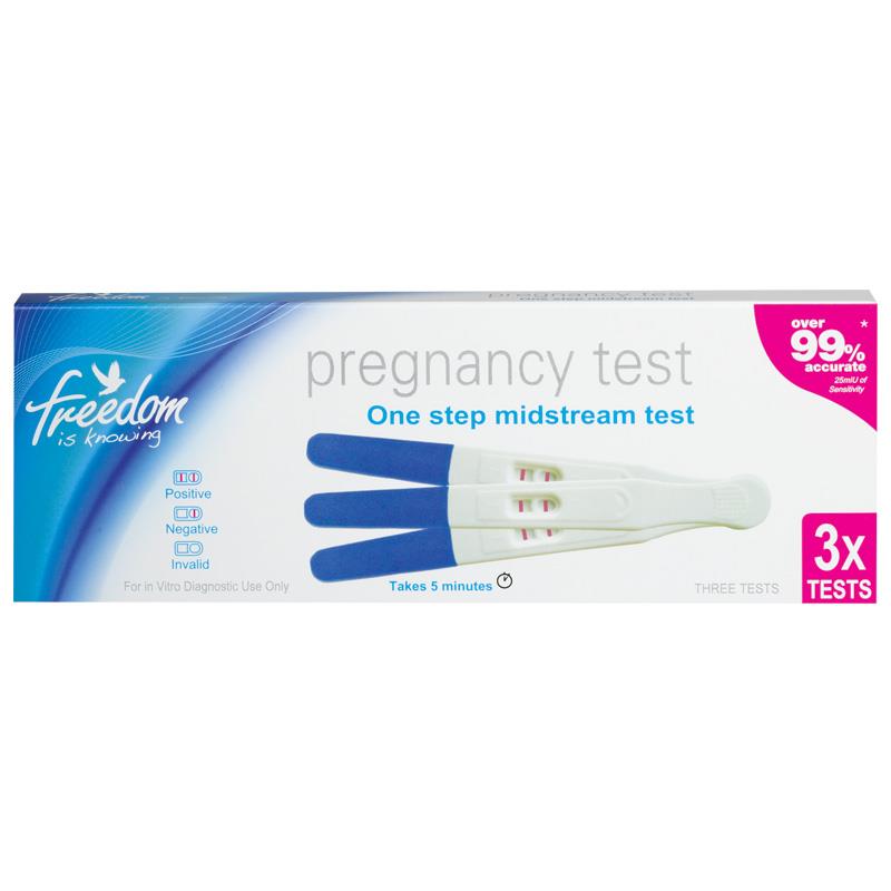 Freedom Mid Stream Pregnancy Test Kit Triple