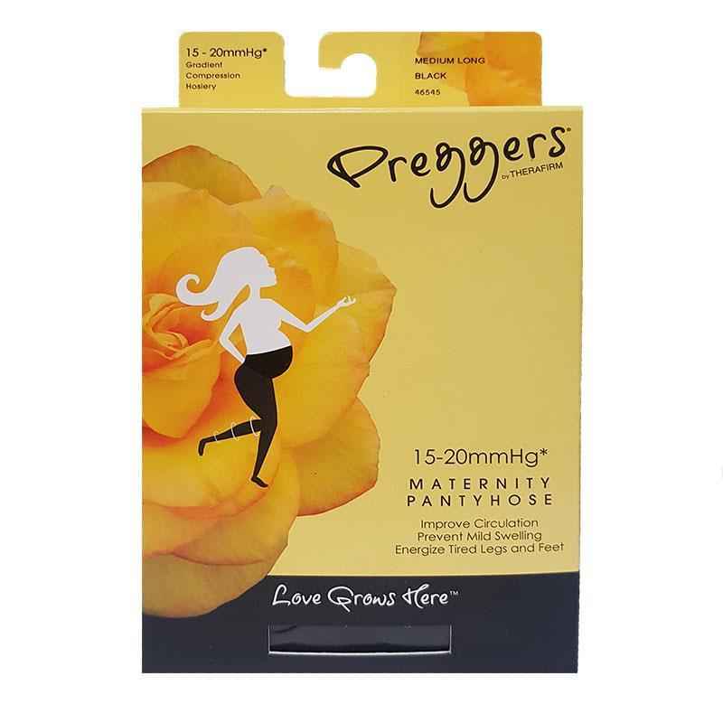 Preggers Maternity Pantyhose Black Medium 15-20mmHg