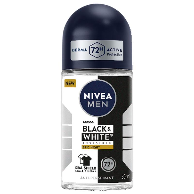 NIVEA MEN Deodorant Roll On Black & White Epic Night 50ml