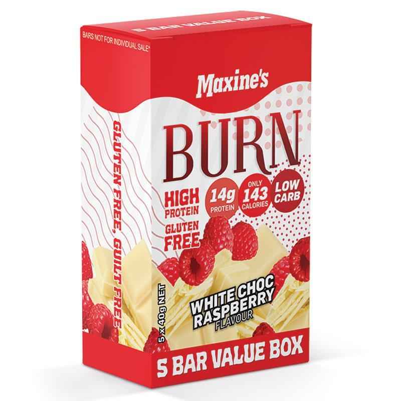 Maxine's Burn Bars White Choc Raspberry 5 x 40g