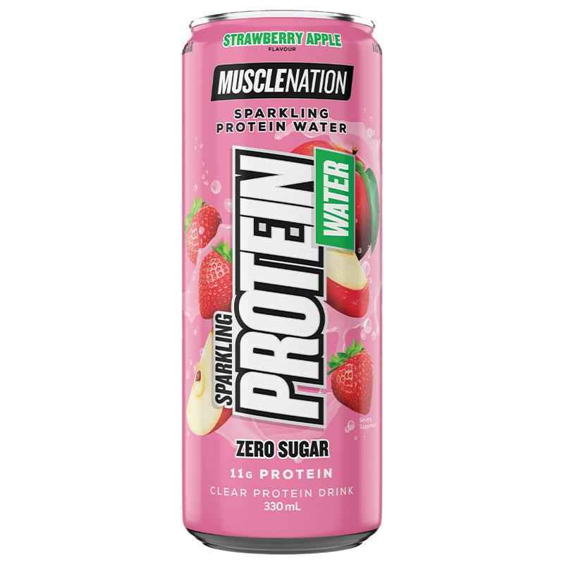 Muscle Nation Protein Water Sparkling Flavour Strawberry Apple 330 ml