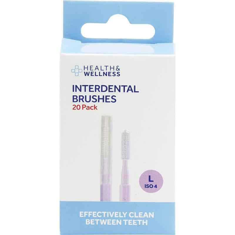 Health & Wellness Dental Interdental Brushes 20 Pack Size L