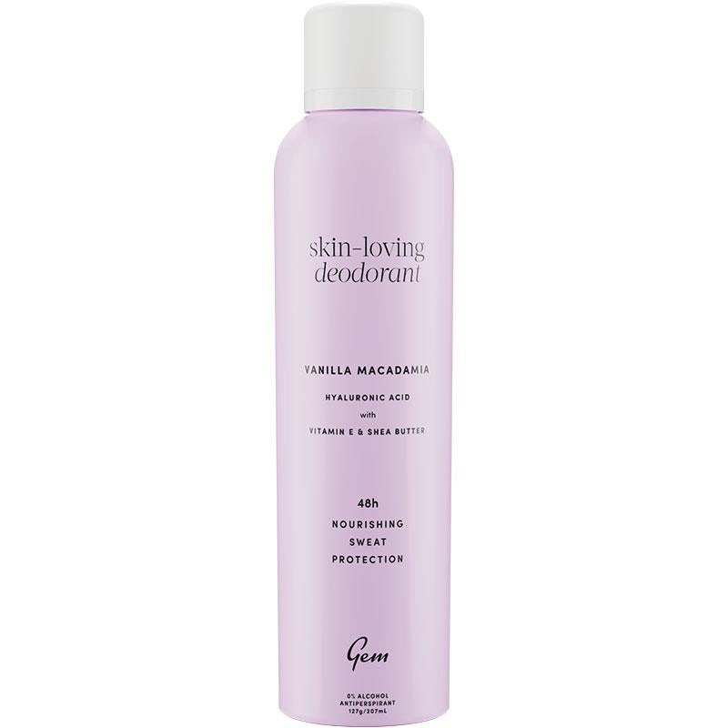 Gem Skin-Loving Antiperspirant Deodorant Aerosol Vanilla Macadamia 207ml