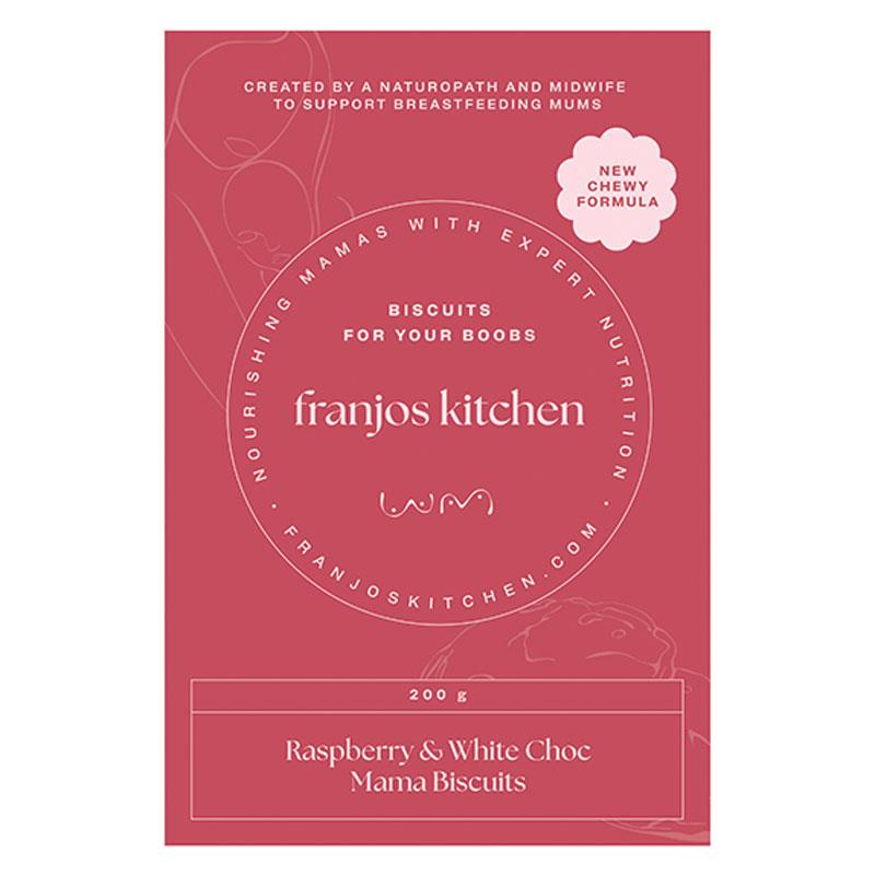 Franjos Kitchen Raspberry and White Choc Mama Biscuits