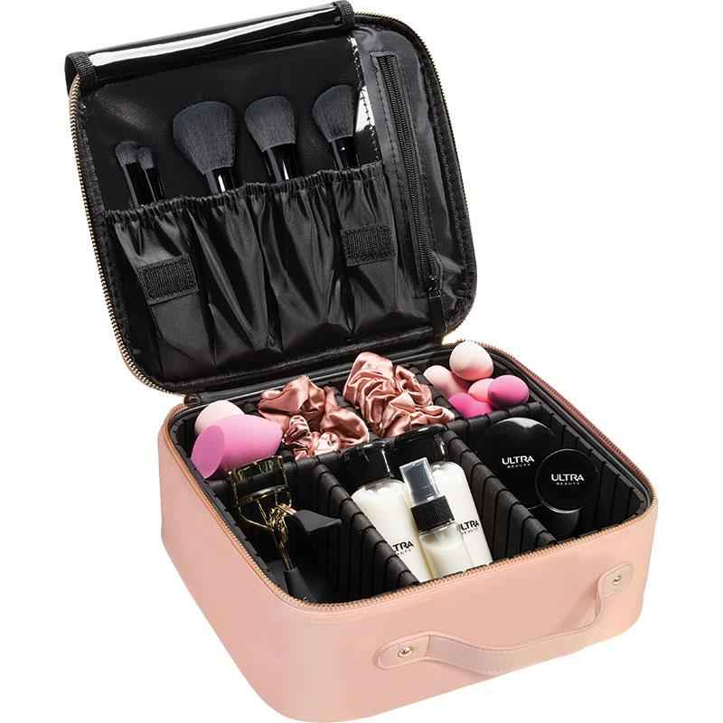 Ultra Beauty Cosmetic Bag Pink Compartment Case