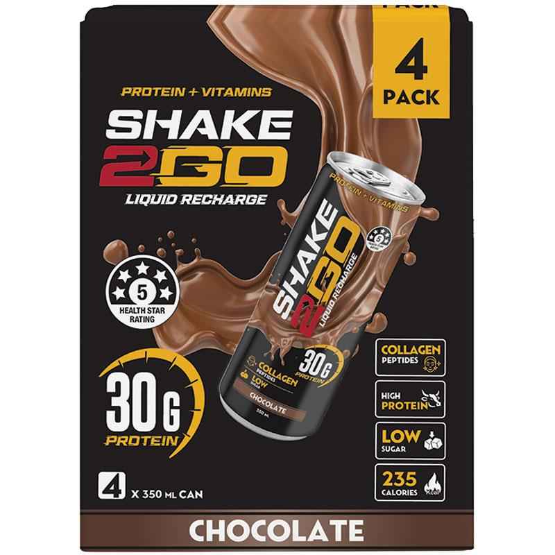Optislim Shake 2 Go Chocolate 350mL x 4 Pack