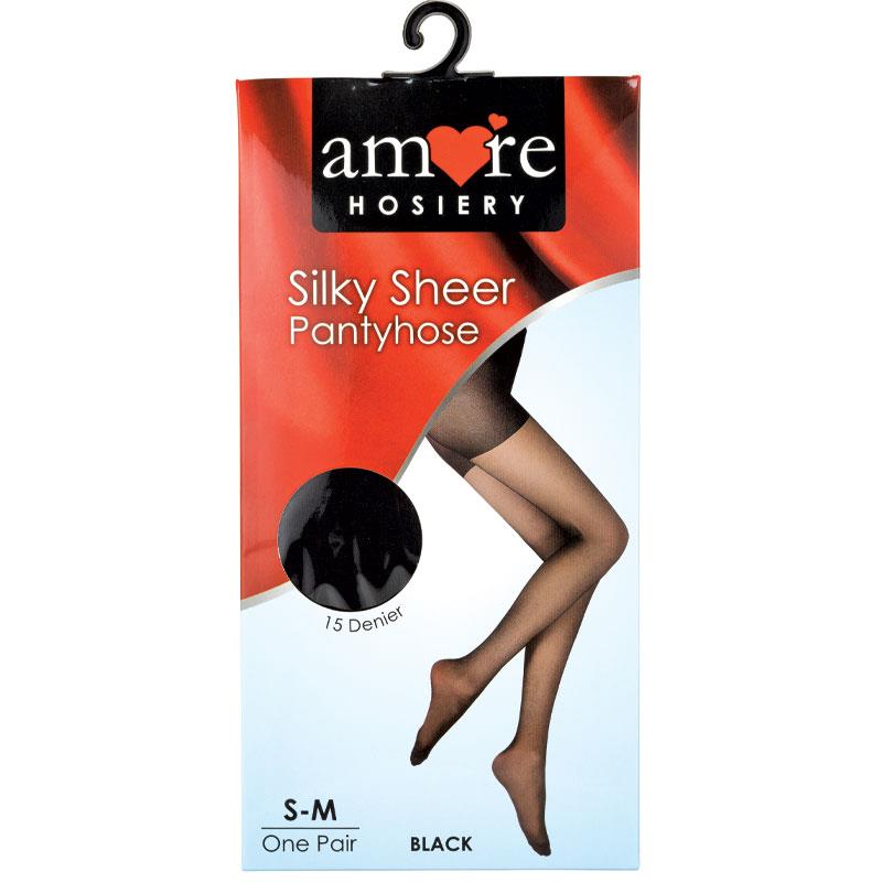 Amore Hosiery Pantyhose Black 15 Denier Small/Medium