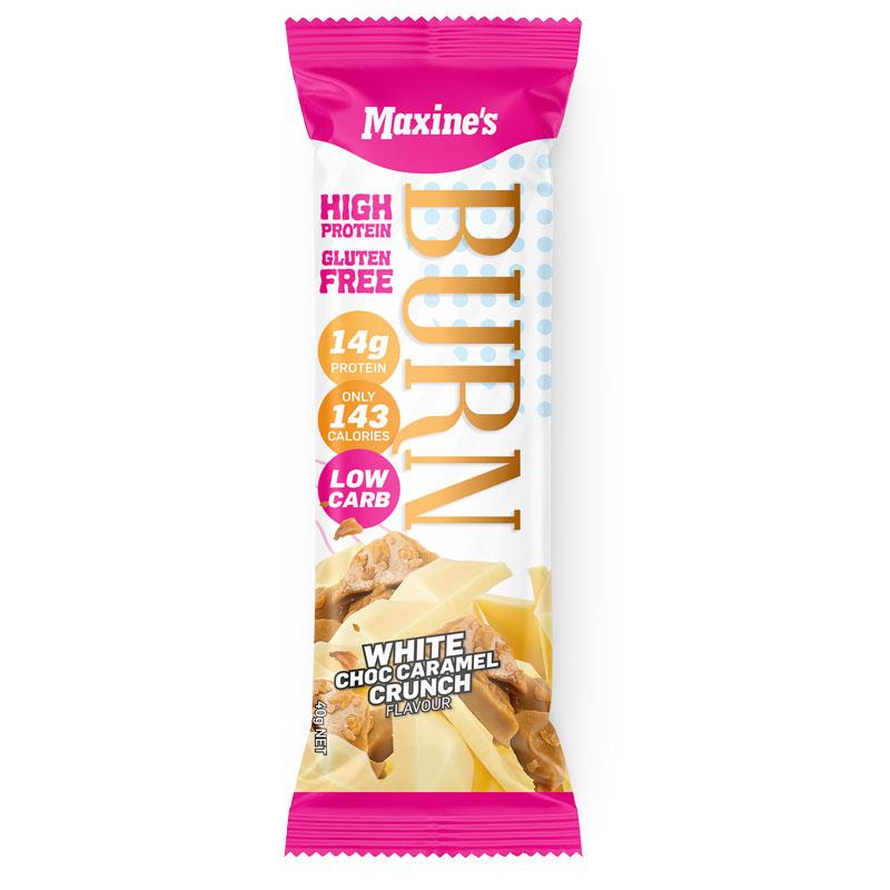 Maxines Burn Bar White Choc Caramel Crunch 40g