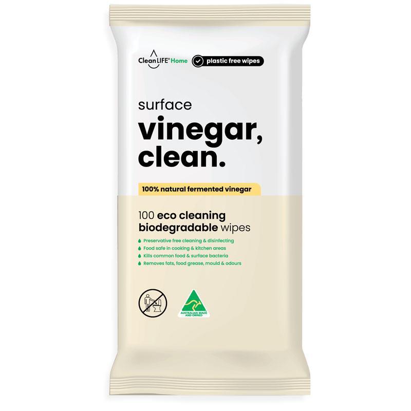 CleanLIFE Surface Vinegar Wipes 100 Pack