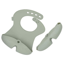 Silicone Bib with Food Catcher - Sage