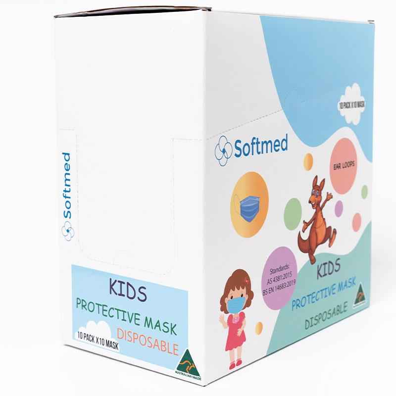 Softmed Kids Surgical Face Masks 100 Pack