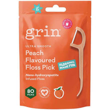 Grin Ultra Smooth Peach Flavoured Floss Picks 80 Pack