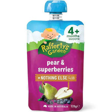 Raffertys Garden Pear & Superberries Puree and Nothing Else Baby Food Pouch 4+ Months 120g