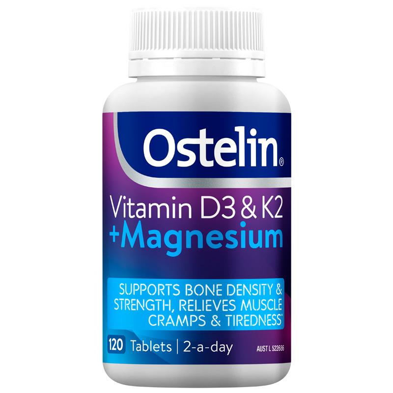 Ostelin D3 + K2 + Magnesium 120 Tablets Exclusive Size