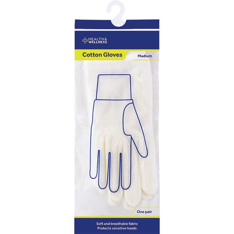 Health & Wellness Cotton Gloves Medium