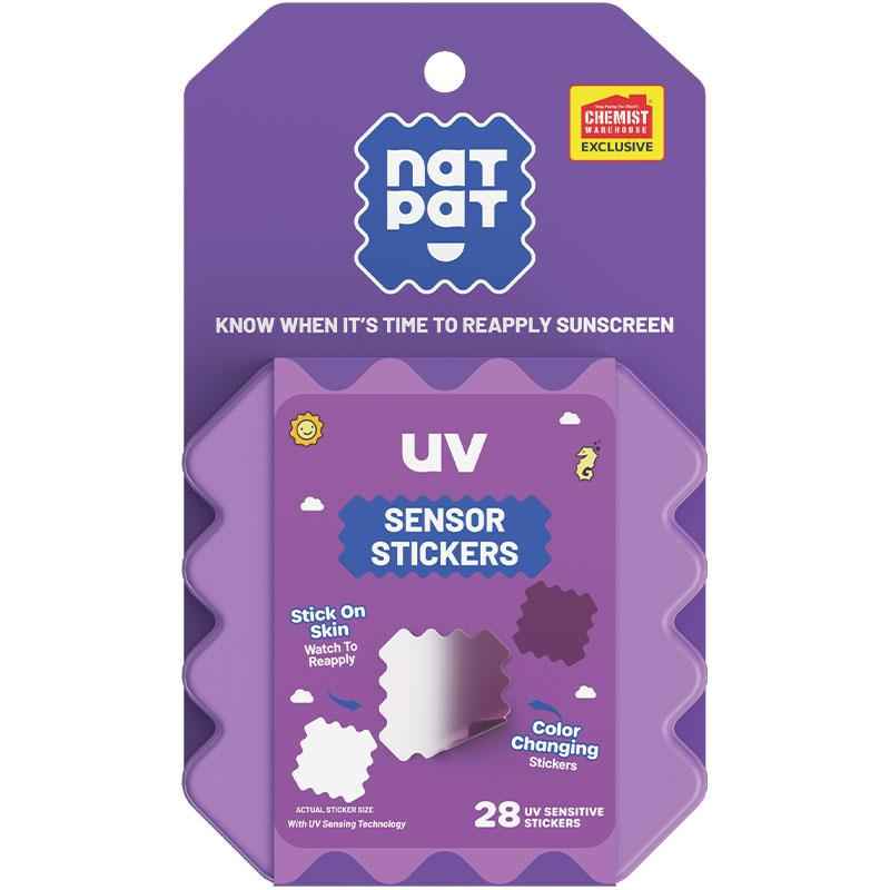 NatPat SunnyPatch UV Sensing Color Changing Stickers 28 Patches
