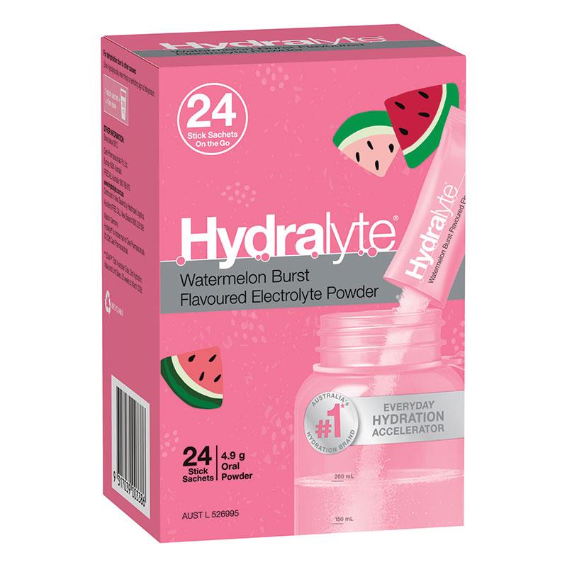 Hydralyte Electrolyte Watermelon Sachets Value Pack 4.9g x 24