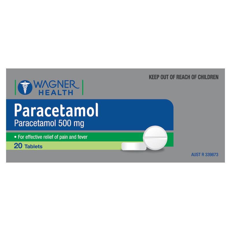 Wagner Health Paracetamol 500mg 20 Tablets Blister Pack