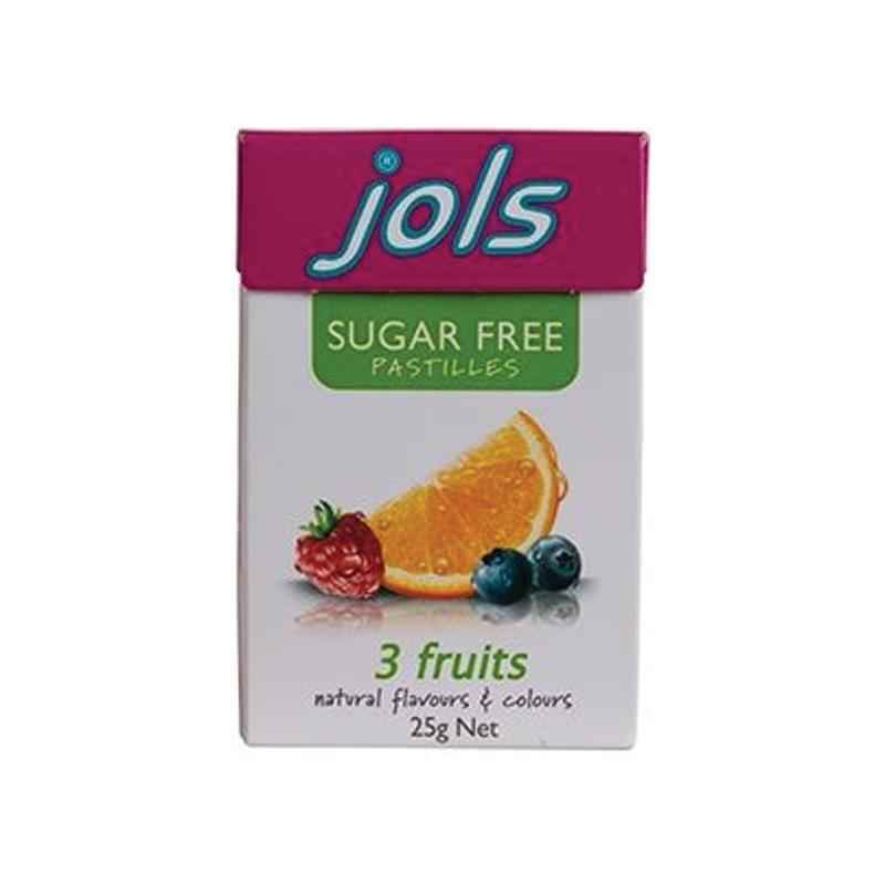 Jols Sugar Free Pastilles 3 Fruits 25g