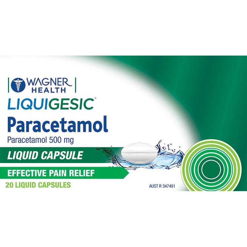 Wagner Health Liquigesic Paracetamol 500mg 20 Liquid Capsules
