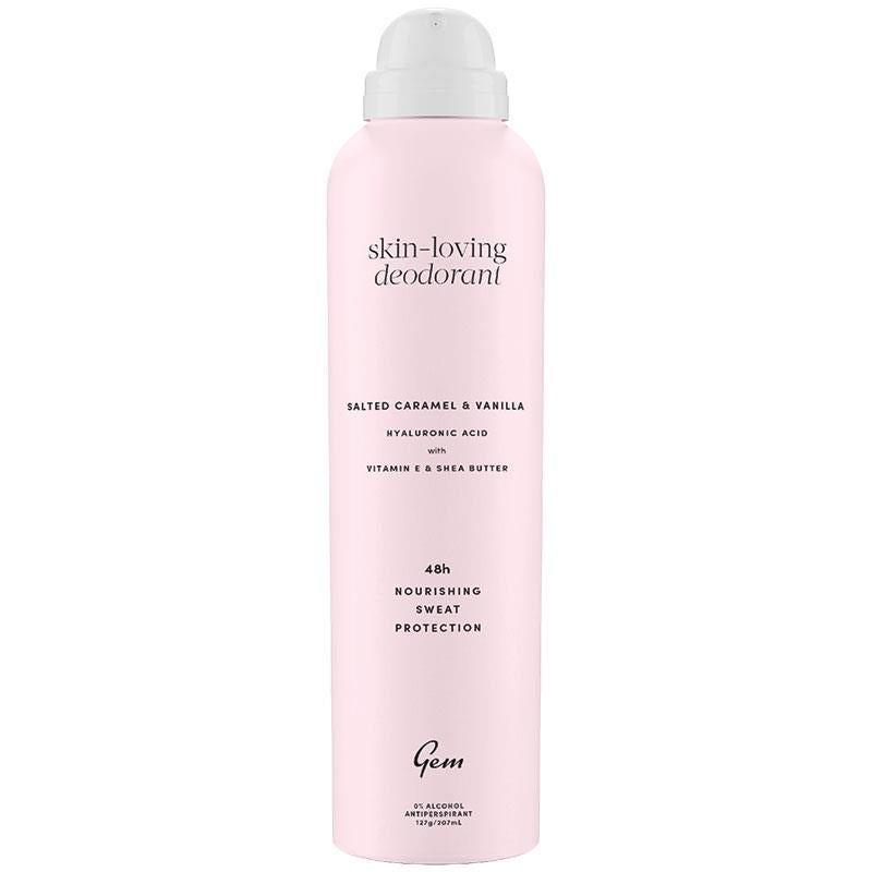 Gem Skin-Loving Antiperspirant Deodorant Aerosol Salted Caramel Vanilla 207ml