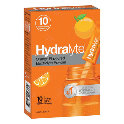 Hydralyte Electrolyte Powder Orange 4.9g x 10